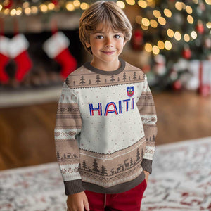 Haiti Flag Crest Ugly Christmas Sweater Haitian Pride National Heritage Patriotic Graphic