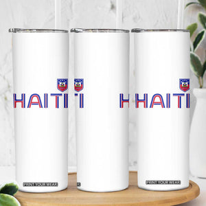 Haiti Flag Crest Skinny Tumbler Haitian Pride National Heritage Patriotic Graphic