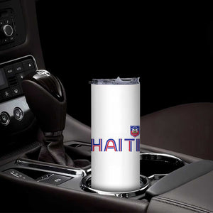 Haiti Flag Crest Skinny Tumbler Haitian Pride National Heritage Patriotic Graphic