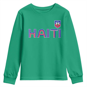 Haiti Flag Crest Youth Sweatshirt Haitian Pride National Heritage Patriotic Graphic