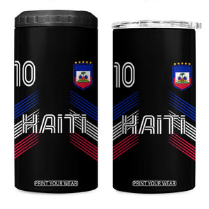 Haiti Soccer 4 in 1 Can Cooler Tumbler Haitian Football Fan Pride National Team Support Graphic