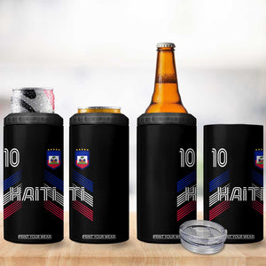 Haiti Soccer 4 in 1 Can Cooler Tumbler Haitian Football Fan Pride National Team Support Graphic