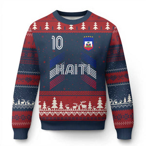 Haiti Soccer Ugly Christmas Sweater Haitian Football Fan Pride National Team Support Graphic