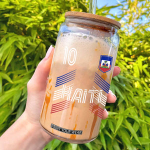 Haiti Soccer Glass Can Haitian Football Fan Pride National Team Support Graphic