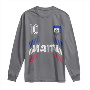 Haiti Soccer Long Sleeve Shirt Haitian Football Fan Pride National Team Support Graphic