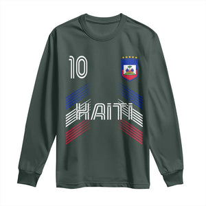 Haiti Soccer Long Sleeve Shirt Haitian Football Fan Pride National Team Support Graphic