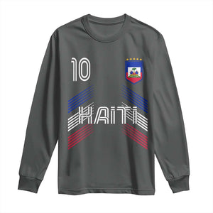 Haiti Soccer Long Sleeve Shirt Haitian Football Fan Pride National Team Support Graphic