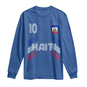 Haiti Soccer Long Sleeve Shirt Haitian Football Fan Pride National Team Support Graphic
