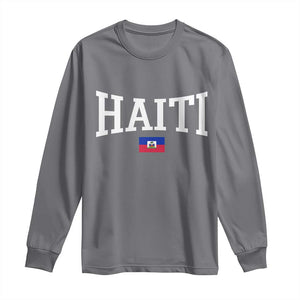 Haiti Haitian Flag Caribbean Souvenir Long Sleeve Shirt Vintage Varsity Sports