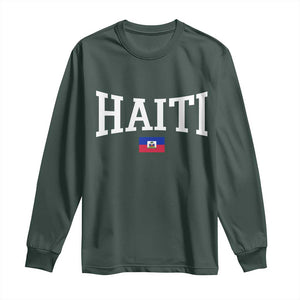 Haiti Haitian Flag Caribbean Souvenir Long Sleeve Shirt Vintage Varsity Sports