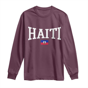 Haiti Haitian Flag Caribbean Souvenir Long Sleeve Shirt Vintage Varsity Sports