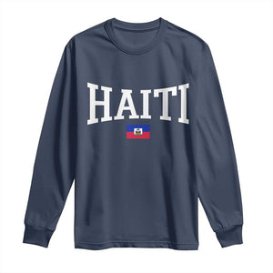 Haiti Haitian Flag Caribbean Souvenir Long Sleeve Shirt Vintage Varsity Sports