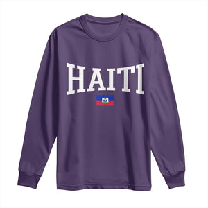 Haiti Haitian Flag Caribbean Souvenir Long Sleeve Shirt Vintage Varsity Sports
