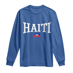 Haiti Haitian Flag Caribbean Souvenir Long Sleeve Shirt Vintage Varsity Sports
