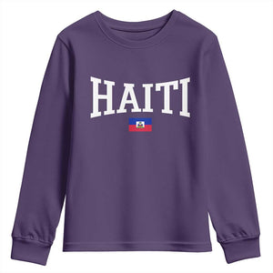 Haiti Haitian Flag Caribbean Souvenir Youth Sweatshirt Vintage Varsity Sports
