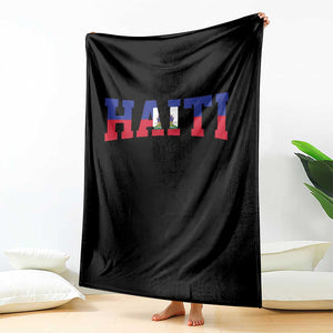 Vintage Haiti Throw Blanket Varsity Haitian Flag Classic Haitian Pride College Style