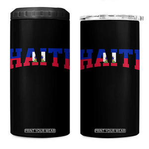 Vintage Haiti 4 in 1 Can Cooler Tumbler Varsity Haitian Flag Classic Haitian Pride College Style