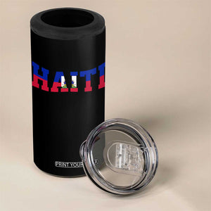 Vintage Haiti 4 in 1 Can Cooler Tumbler Varsity Haitian Flag Classic Haitian Pride College Style