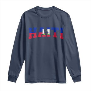 Vintage Haiti Long Sleeve Shirt Varsity Haitian Flag Classic Haitian Pride College Style