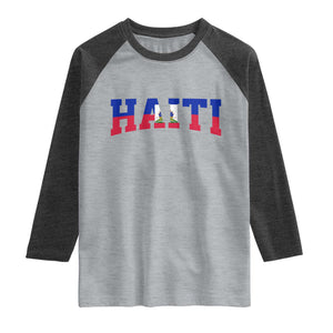 Vintage Haiti Raglan Shirt Varsity Haitian Flag Classic Haitian Pride College Style