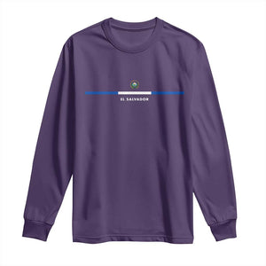 El Salvador Long Sleeve Shirt Vintage Salvadoran Flag Independence Day TS10 Purple Print Your Wear