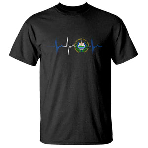 El Salvador T Shirt Vintage Salvadoran Flag Heartbeat Independence Day TS10 Black Print Your Wear