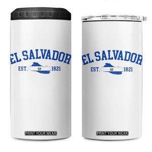 Vintage El Salvador Map 4 in 1 Can Cooler Tumbler Salvadoran Independence Day Jersey Letters TS10 One Size: 16 oz White Print Your Wear