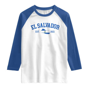 Vintage El Salvador Map Raglan Shirt Salvadoran Independence Day Jersey Letters TS10 White Royal Print Your Wear