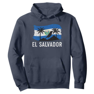El Salvador Flag Hoodie Salvadoran Pride Torogoz Bird Palm Tree Volcano TS10 Navy Print Your Wear