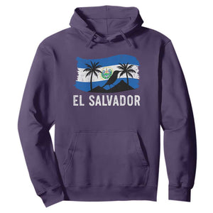 El Salvador Flag Hoodie Salvadoran Pride Torogoz Bird Palm Tree Volcano TS10 Purple Print Your Wear