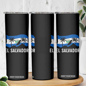 El Salvador Flag Skinny Tumbler Salvadoran Pride Torogoz Bird Palm Tree Volcano TS10 Print Your Wear