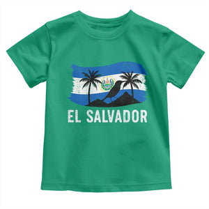 El Salvador Flag Toddler T Shirt Salvadoran Pride Torogoz Bird Palm Tree Volcano TS10 Irish Green Print Your Wear