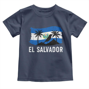 El Salvador Flag Toddler T Shirt Salvadoran Pride Torogoz Bird Palm Tree Volcano TS10 Navy Print Your Wear