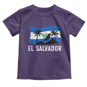 El Salvador Flag Toddler T Shirt Salvadoran Pride Torogoz Bird Palm Tree Volcano TS10 Purple Print Your Wear