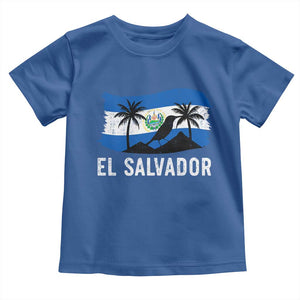 El Salvador Flag Toddler T Shirt Salvadoran Pride Torogoz Bird Palm Tree Volcano TS10 Royal Blue Print Your Wear