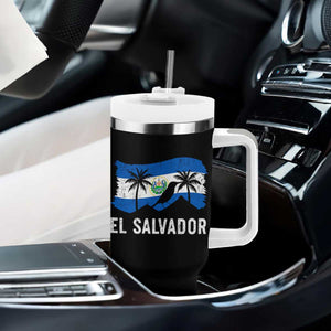 El Salvador Flag Tumbler With Handle Salvadoran Pride Torogoz Bird Palm Tree Volcano TS10 Print Your Wear
