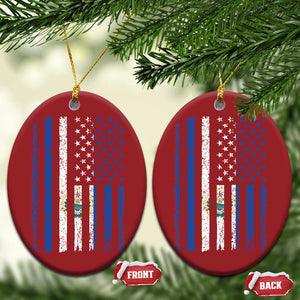 Salvadoran America Flag Christmas Ornament El Salvador USA Patriotic TS10 Oval Red Print Your Wear