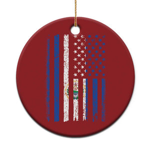 Salvadoran America Flag Christmas Ornament El Salvador USA Patriotic TS10 Print Your Wear