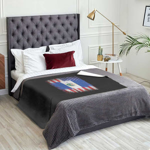 El Salvador American Flag Throw Blanket Distressed Grunge USA Salvadoran Pride TS10 Print Your Wear