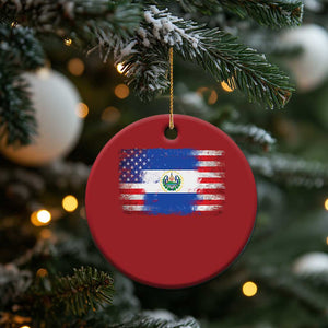 El Salvador American Flag Christmas Ornament Distressed Grunge USA Salvadoran Pride TS10 Print Your Wear
