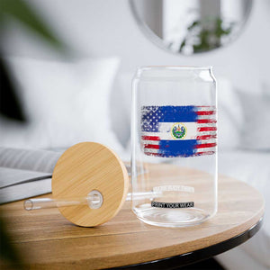 El Salvador American Flag Glass Can Distressed Grunge USA Salvadoran Pride TS10 Print Your Wear