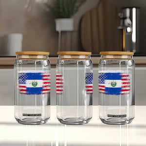El Salvador American Flag Glass Can Distressed Grunge USA Salvadoran Pride TS10 Print Your Wear