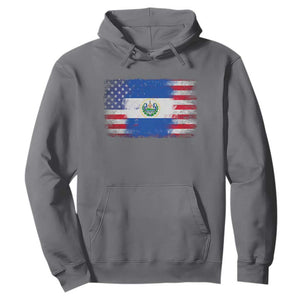El Salvador American Flag Hoodie Distressed Grunge USA Salvadoran Pride TS10 Charcoal Print Your Wear