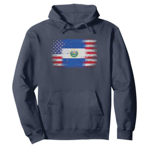 El Salvador American Flag Hoodie Distressed Grunge USA Salvadoran Pride TS10 Navy Print Your Wear