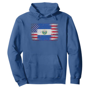 El Salvador American Flag Hoodie Distressed Grunge USA Salvadoran Pride TS10 Royal Blue Print Your Wear
