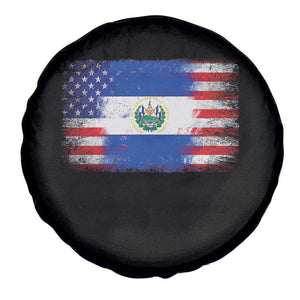 El Salvador American Flag Spare Tire Cover Distressed Grunge USA Salvadoran Pride TS10 Print Your Wear