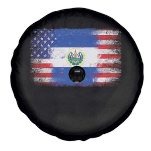 El Salvador American Flag Spare Tire Cover Distressed Grunge USA Salvadoran Pride TS10 Print Your Wear