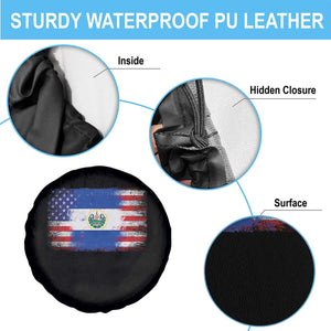 El Salvador American Flag Spare Tire Cover Distressed Grunge USA Salvadoran Pride TS10 Print Your Wear