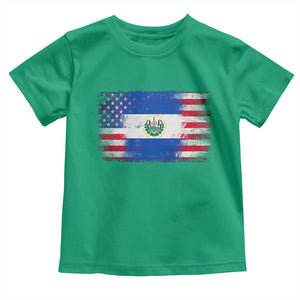 El Salvador American Flag Toddler T Shirt Distressed Grunge USA Salvadoran Pride TS10 Irish Green Print Your Wear