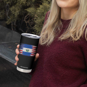 El Salvador American Flag Tumbler Cup Distressed Grunge USA Salvadoran Pride TS10 Print Your Wear